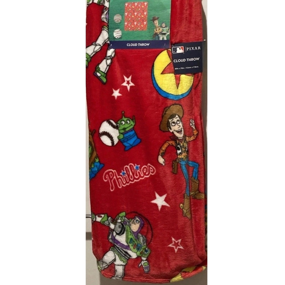 MLB Philadelphia Phillies Pixar Toy Story Cloud Throw Blanket 60x70 Red Soft